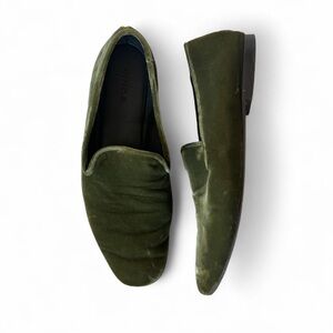 Vince Green Velvet Slip-On Loafers